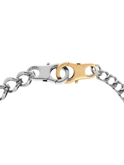 Versace Cube-charm Keychain In Silver