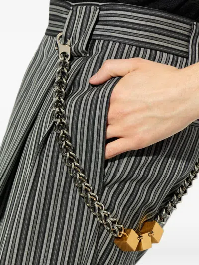 Versace Cube-charm Keychain In Silver