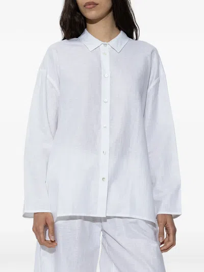 Hanro Drop-shoulder Button-up Shirt In Gray