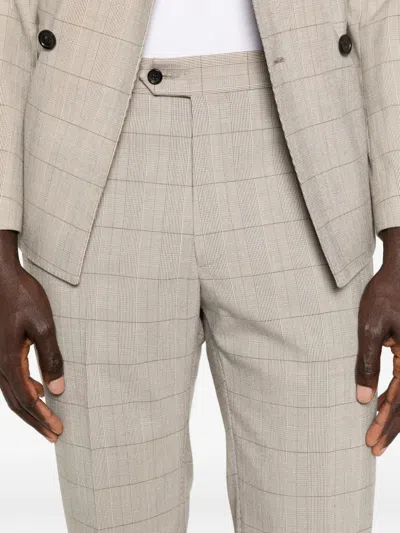 Reveres 1949 Double-breasted Patterned Suit In Neutral