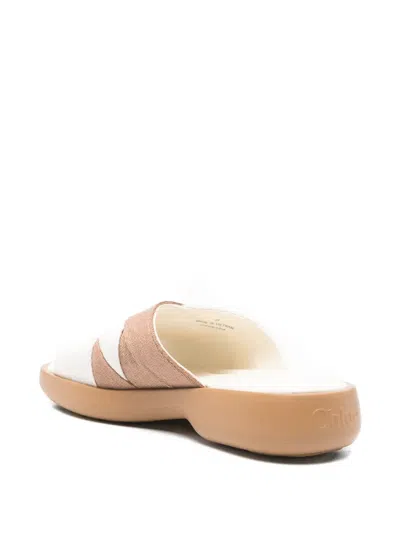 Chloé Poolette Embroidery Sandals In White