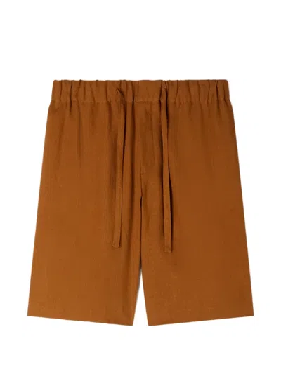 Sandro Drawstring Relaxed Shorts In Brown