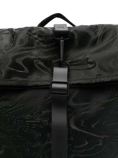 Rains Pattern Backpack In Black