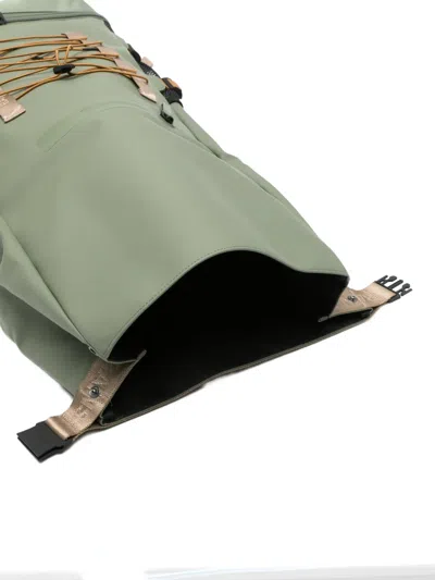 Rains Large Drawstring Rolltop Backpack In Green