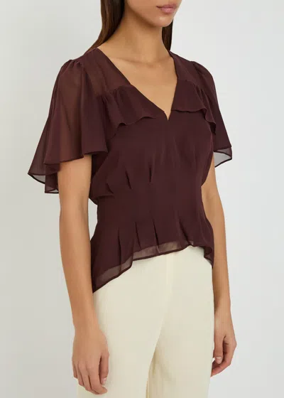 Paige Willa Ruffle Chiffon Top In Animal Print