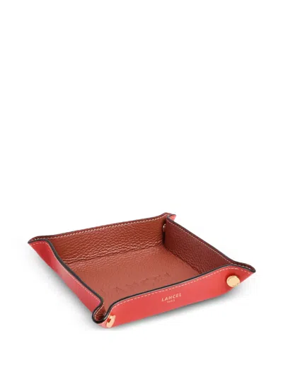 Lancel Leather Valet Tray In Red