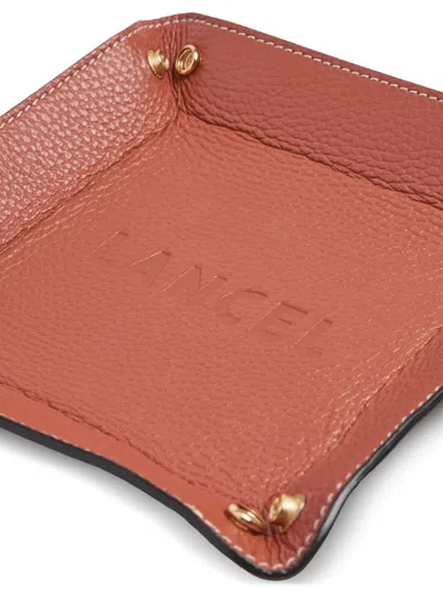 Lancel Leather Valet Tray In Red