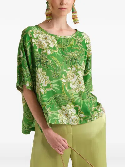 Maliparmi Printed Oversized Shirt In Green