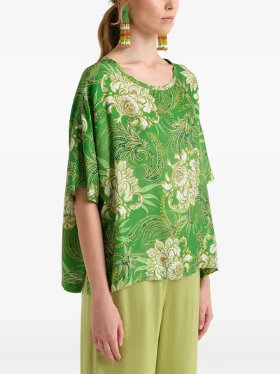 Maliparmi Printed Oversized Shirt In Green
