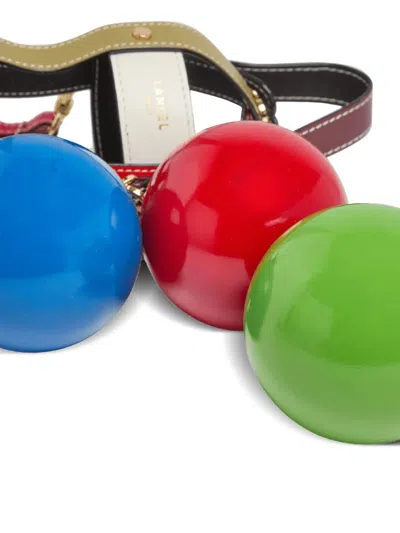 Lancel Leather Petanque Set In Multi