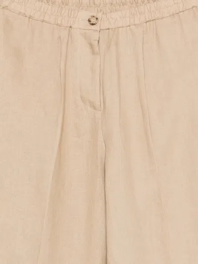 Manuel Ritz Button Trousers In Brown