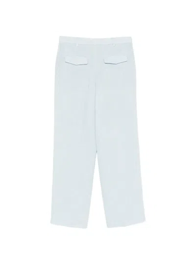 Manuel Ritz Flat-front Trousers In Blue