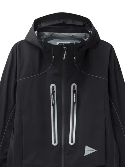 And Wander Black Pertex Shield Waterproof Technical Jacket In Black