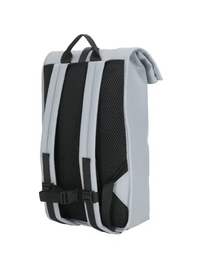 Rains Rolltop Waterproof Backpack Front Zip Pocket In Blue