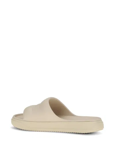 Moncler Platform Logo Slides Open Toe Rubber Sole In White