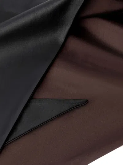 Lemaire Triangular Leather Scarf In Black
