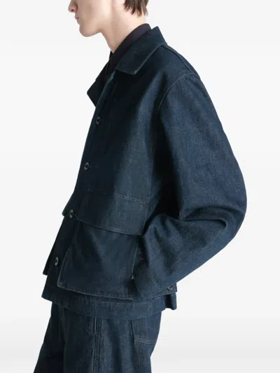 Lemaire Boxy Denim Jacket In Blue