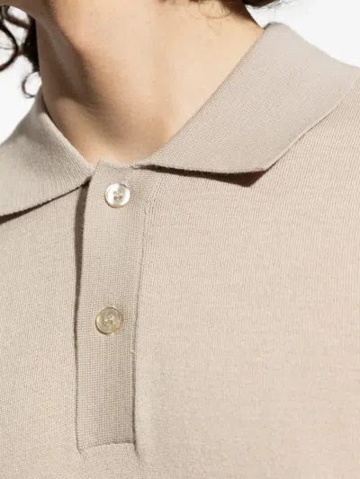 Samsoe & Samsoe Wool Polo Shirt In Neutral