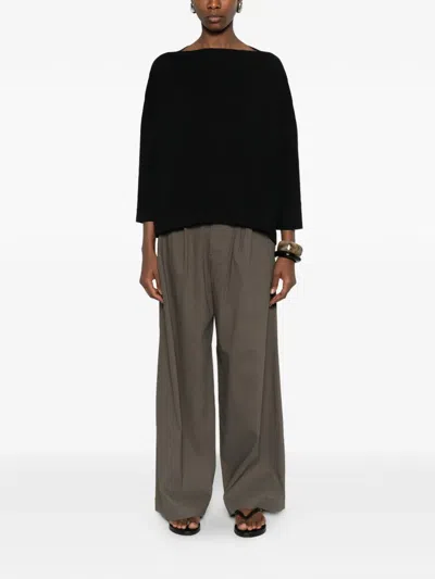 Daniela Gregis Knit Pullover Round Neck Front Pockets In Black