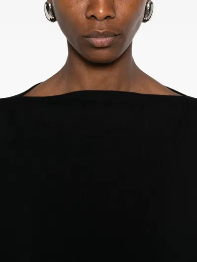 Daniela Gregis Knit Pullover Round Neck Front Pockets In Black