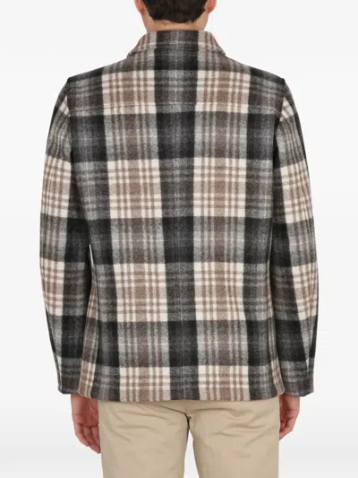 Aspesi Tadao Check-pattern Shirt Jacket In Brown