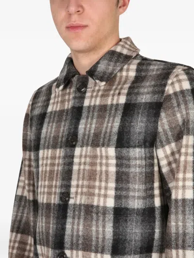 Aspesi Tadao Check-pattern Shirt Jacket In Brown