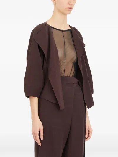 Cortana Open-front Jacket In Brown