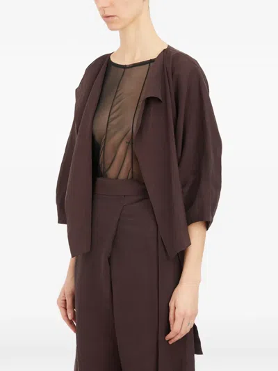 Cortana Open-front Jacket In Brown