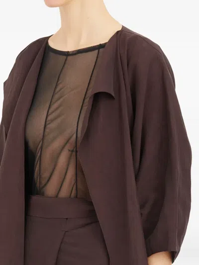 Cortana Open-front Jacket In Brown