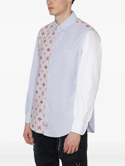 Aries Camicia Patchwork In Cotone In White