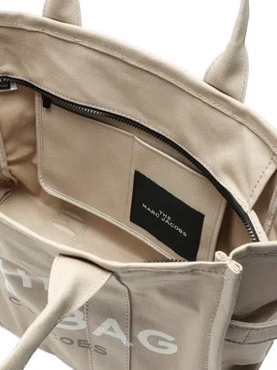 Marc Jacobs Rectangular Canvas Tote Bag With Top Handles In Neutral