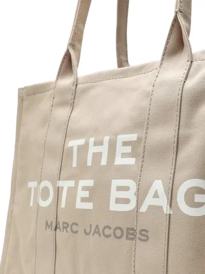 Marc Jacobs Rectangular Canvas Tote Bag With Top Handles In Neutral