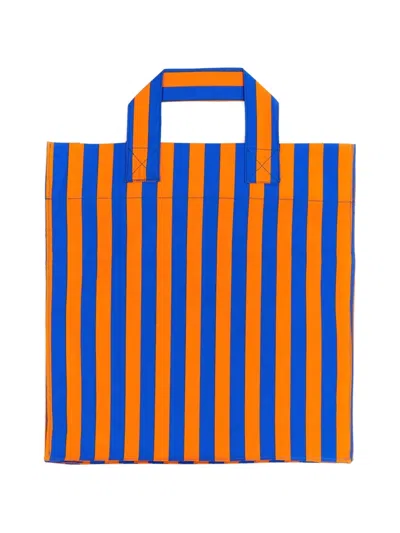 Sunnei Striped Pattern Double Handle Handbag In Blue