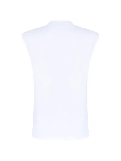 Balmain Printed Button-embellished Tank Top In White