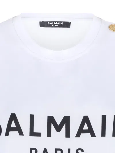 Balmain Printed Button-embellished Tank Top In White