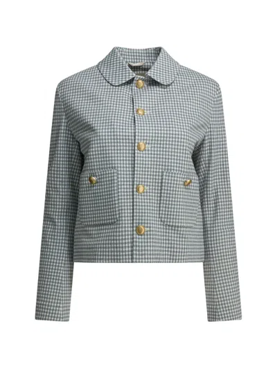 Circolo 1901 Gingham Button-front Jacket In Blue