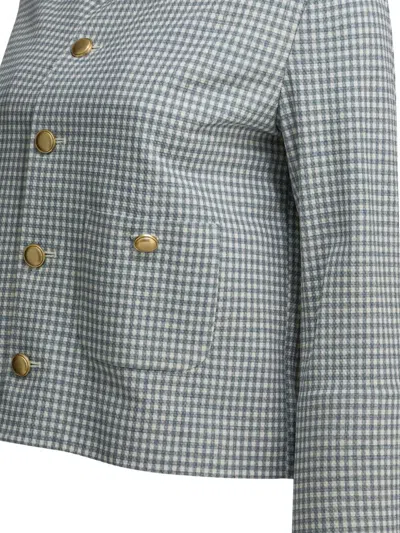 Circolo 1901 Gingham Button-front Jacket In Blue