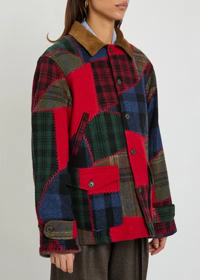 Polo Ralph Lauren Wool Patchwork Woven Coat Multi Patchwork In Multi