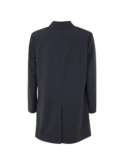 Kired Button Trench Coat In Blue