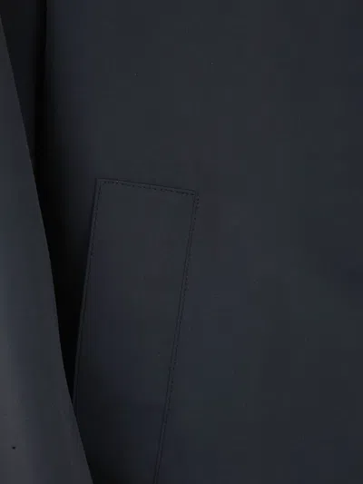 Kired Button Trench Coat In Blue