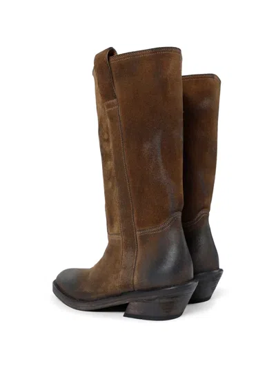 Ann Demeulemeester Laxit Pull On Boots In Brown