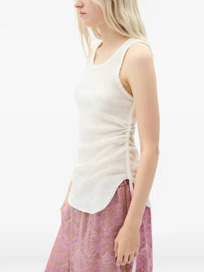 Ann Demeulemeester Mara Wrinkled Cropped Tank Top In Multi