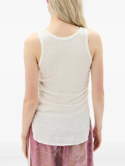 Ann Demeulemeester Mara Wrinkled Cropped Tank Top In Multi