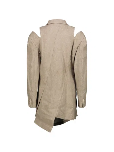 Comme Des Garçons Unstructured Linen Blazer In Gray
