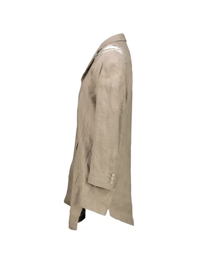 Comme Des Garçons Unstructured Linen Blazer In Gray