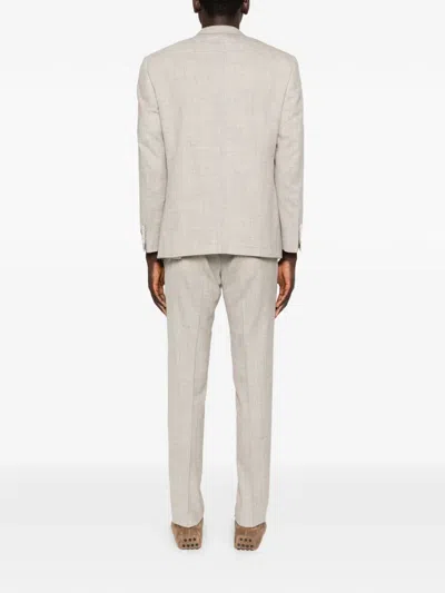 Canali Notched-lapel Suit In Neutral