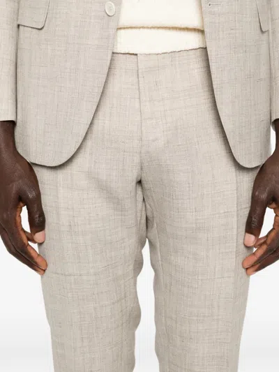 Canali Notched-lapel Suit In Neutral