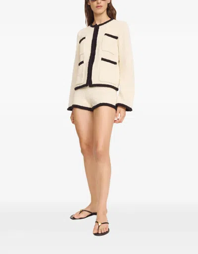 By Malene Birger Rikka Knit Shorts Black White Color Block In Neutral