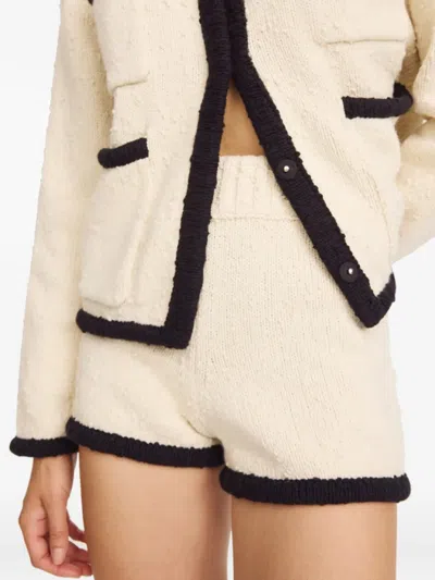By Malene Birger Rikka Knit Shorts Black White Color Block In Neutral