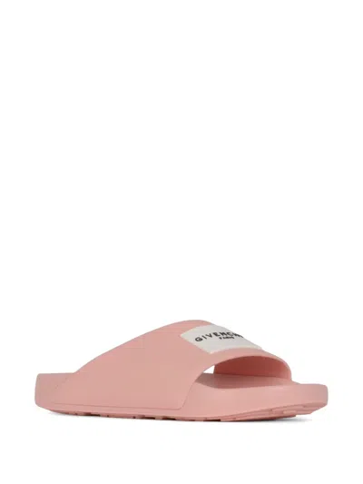 Givenchy Label Slide Sandal In Purple